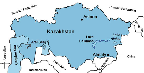 Kazakhstan map