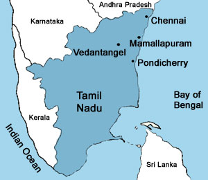 Map of Tamil Nadu